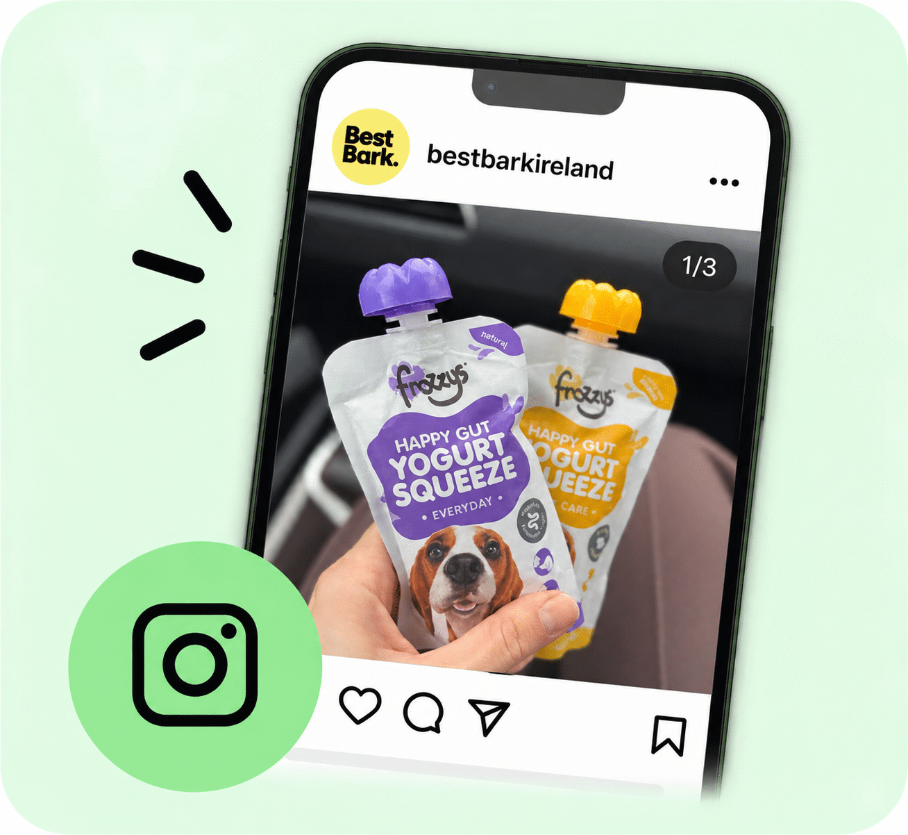 Example of Best Bark social media promotion featuring Frozzys