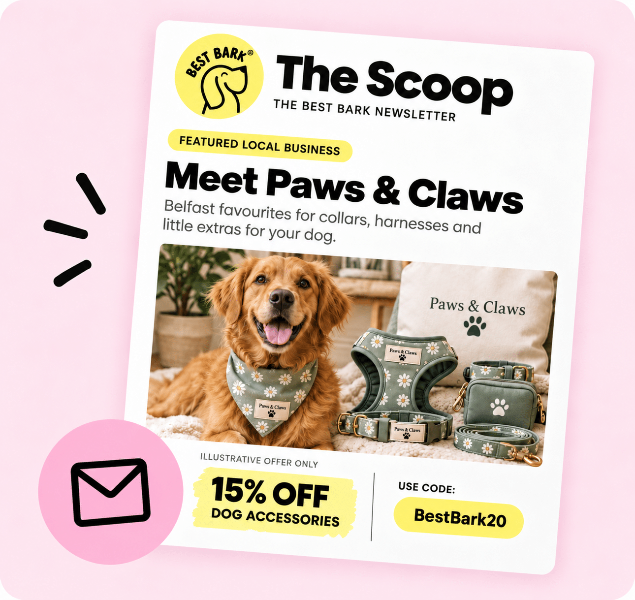 Example of a business feature in The Scoop newsletter